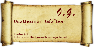 Osztheimer Gábor névjegykártya